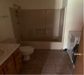Bathroom cleared out after the job